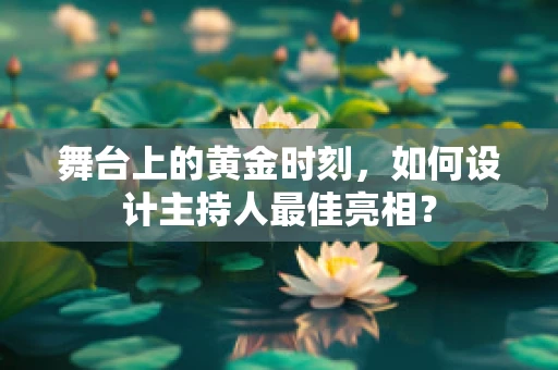舞台上的黄金时刻，如何设计主持人最佳亮相？