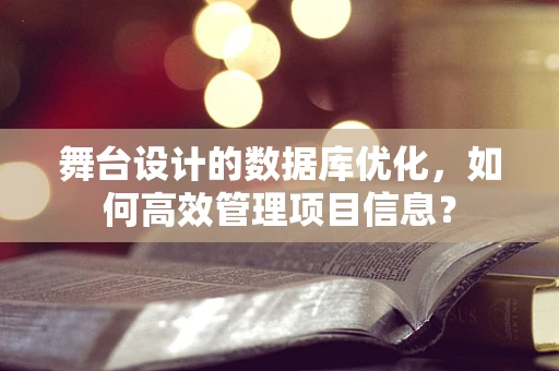 舞台设计的数据库优化，如何高效管理项目信息？