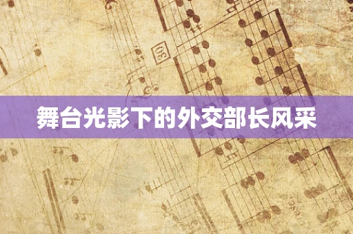 舞台光影下的外交部长风采