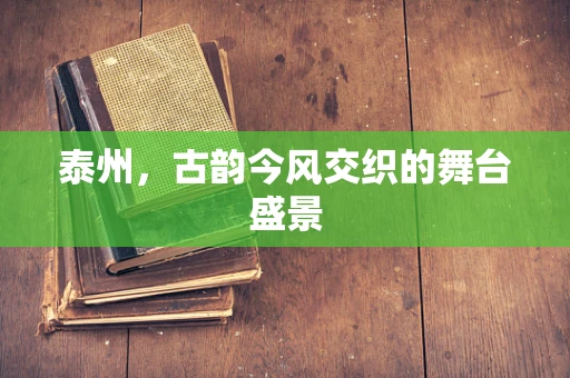 泰州，古韵今风交织的舞台盛景