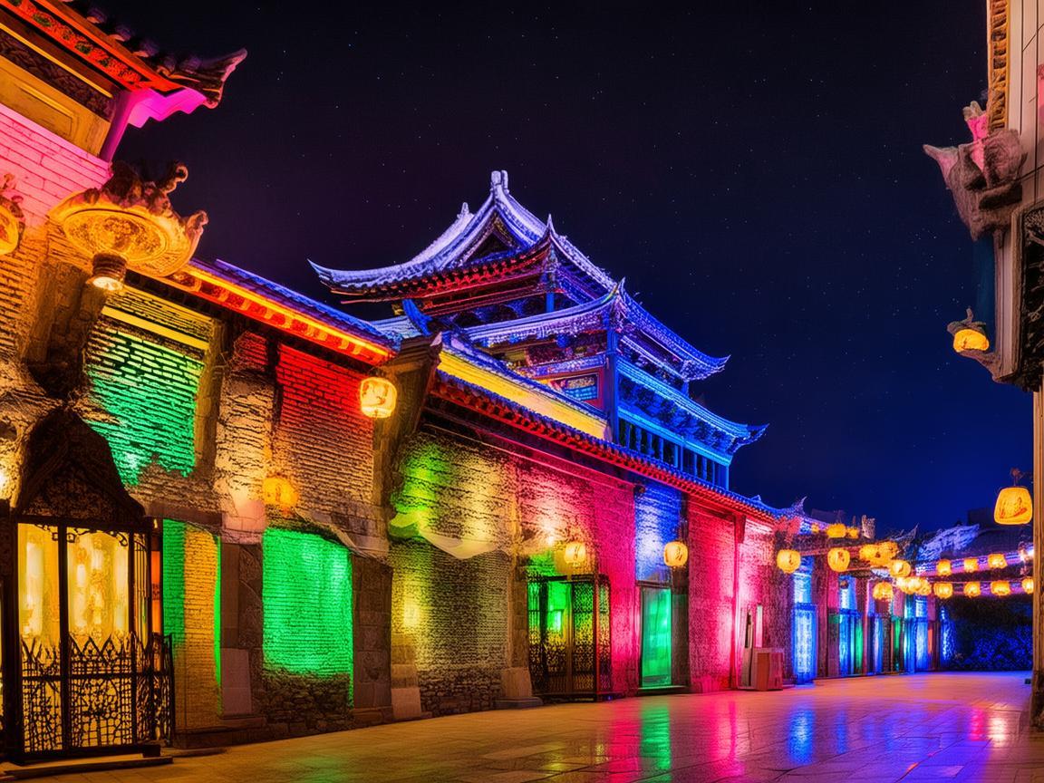 如何在泰兴古城的灯光秀中，融合传统与现代美学？