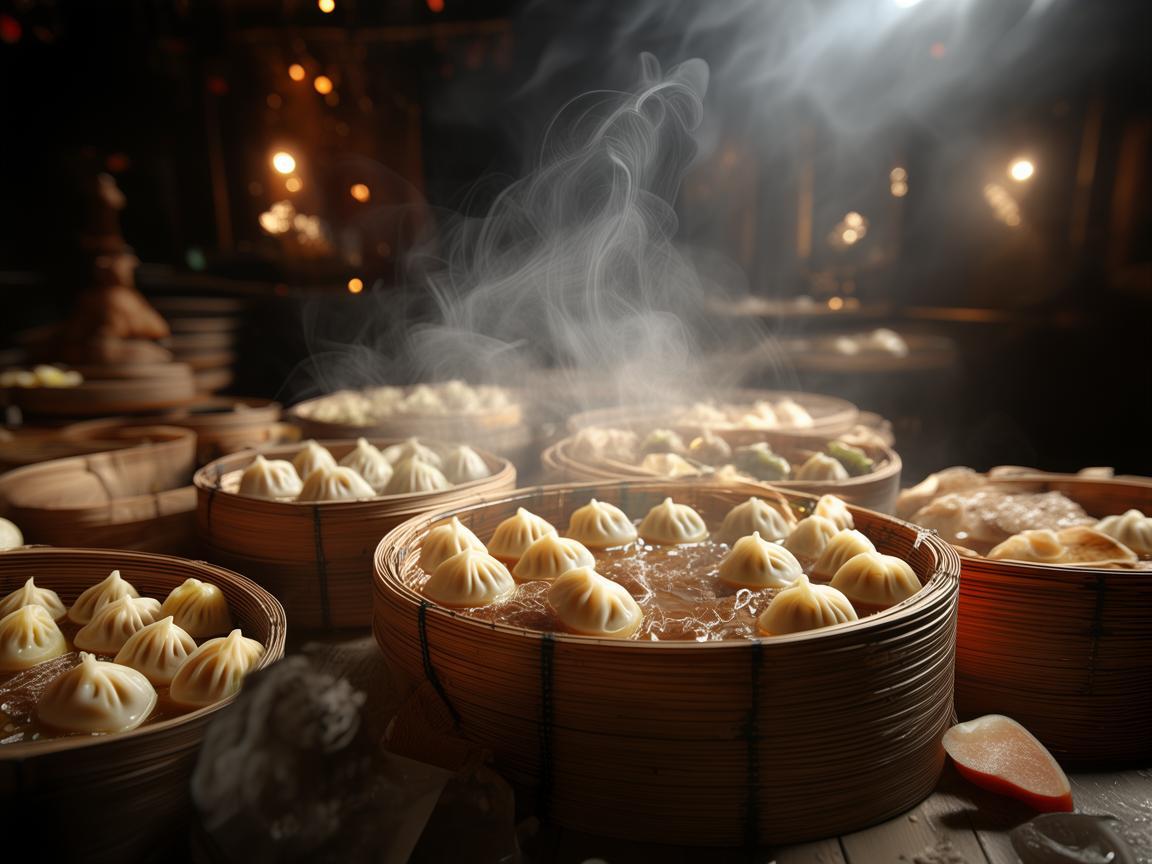 小笼包舞台，鲜香四溢的味觉盛宴