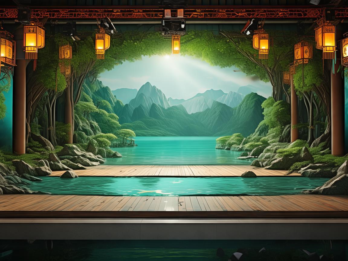 如何在永州古城的舞台设计中融入‘绿水青山’的意境？