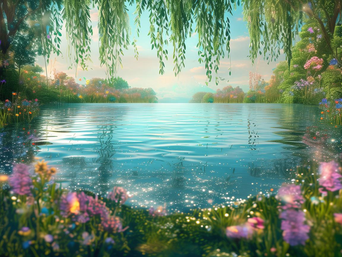 梦幻湖泊舞台，水韵交织的艺术盛景