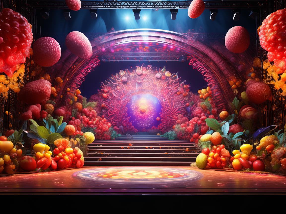 火龙果主题舞台设计，奇幻果香的视觉盛宴