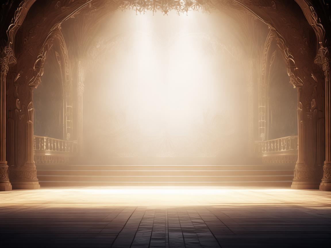 神圣光影下的修女舞台塑造