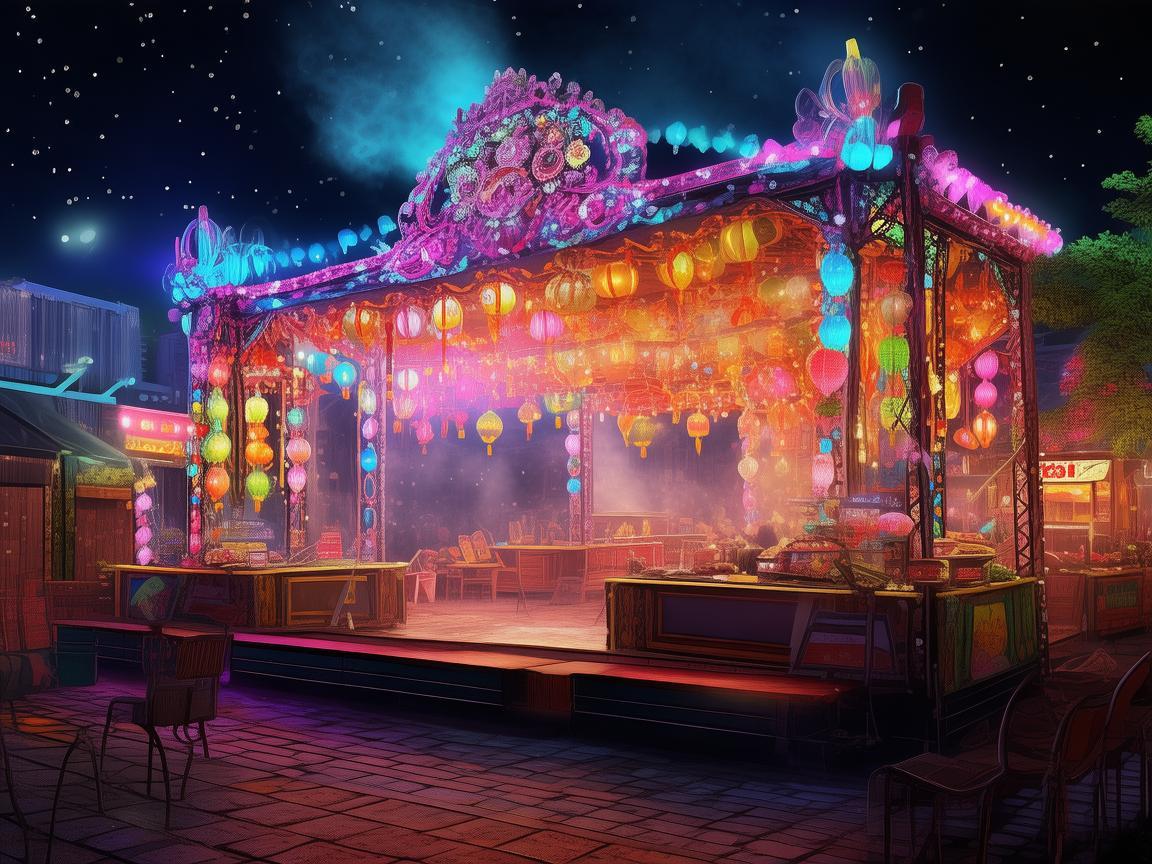 点亮夜市美食节的梦幻舞台
