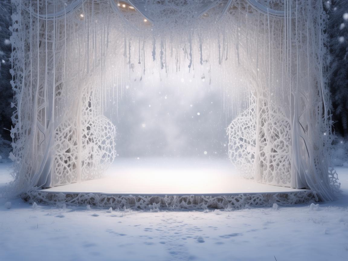 雪天舞台，梦幻与现实的交织